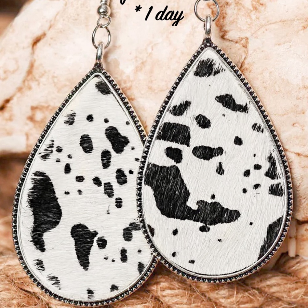 *NEW* $7 w bundle Trendy Dangle Animal Cow Drop Hanging Earrings Cheap Pierced